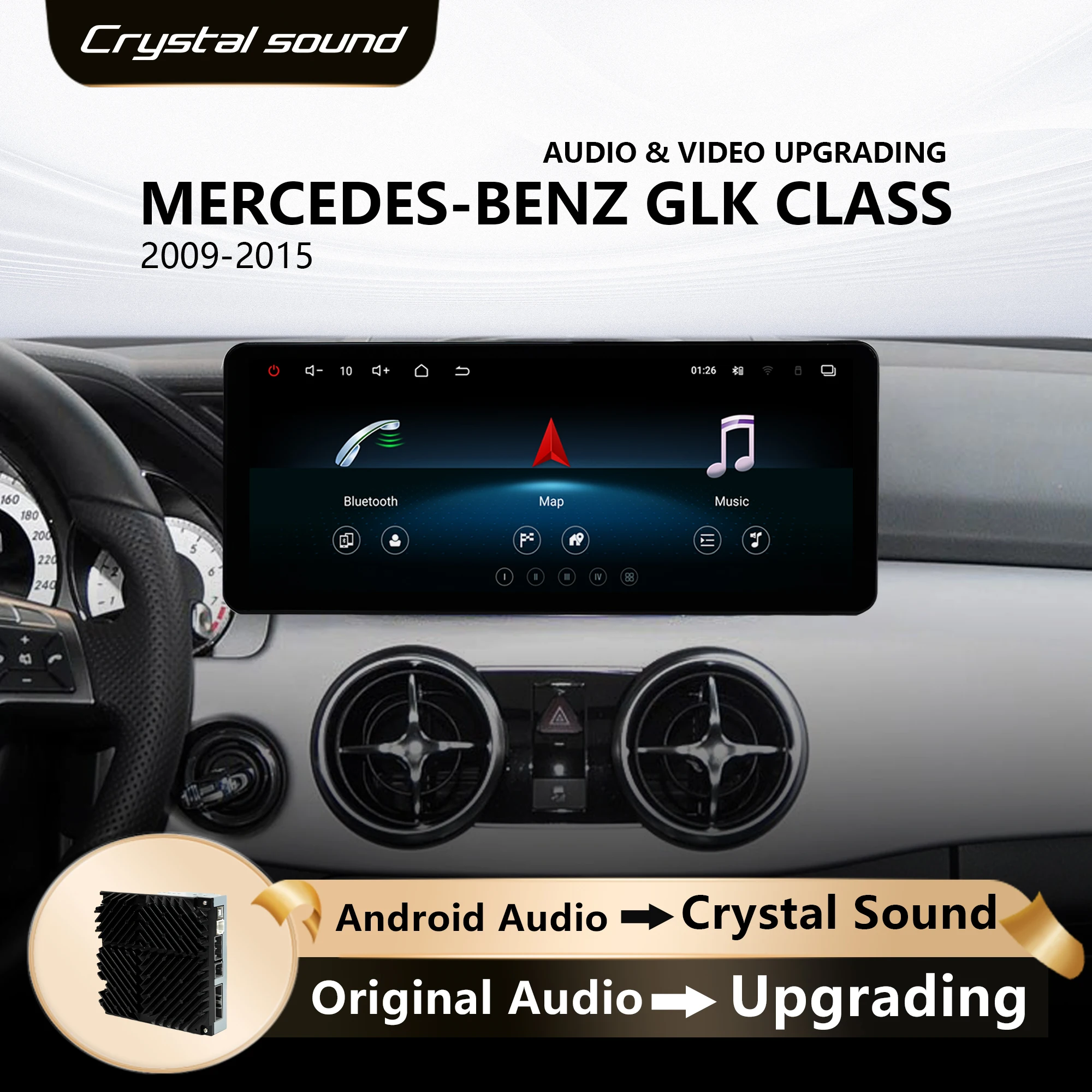 Pemhui Android Car Radio Player Screen for Mercedes-Benz GLK X204 2009-2015 Bluetooth Hi-Fi