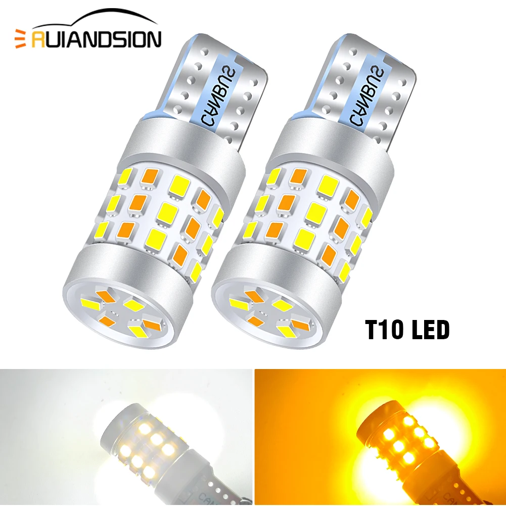 

2 шт. светодиодные сигнальные лампы T10 W5W 194 с чипом 3030, 40 SMD, 12В, универсальные, для приборной панели, боковые габаритные огни для автомобиля, автобуса