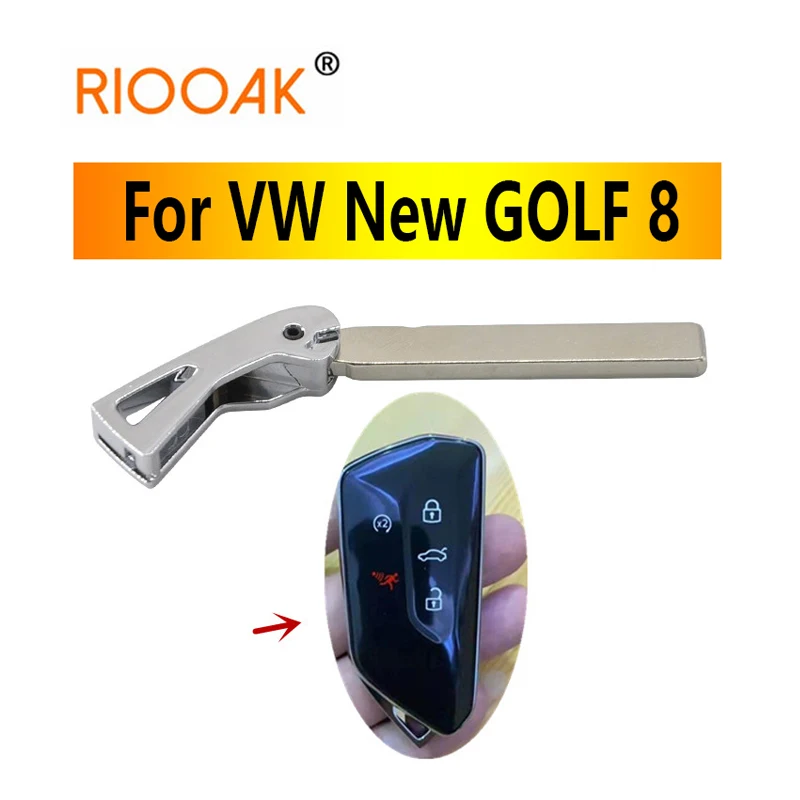 

1pcs Blank Insert Smart Remote Emergency Key Blade For VW New GOLF 8 Replacement Smart Key Blade