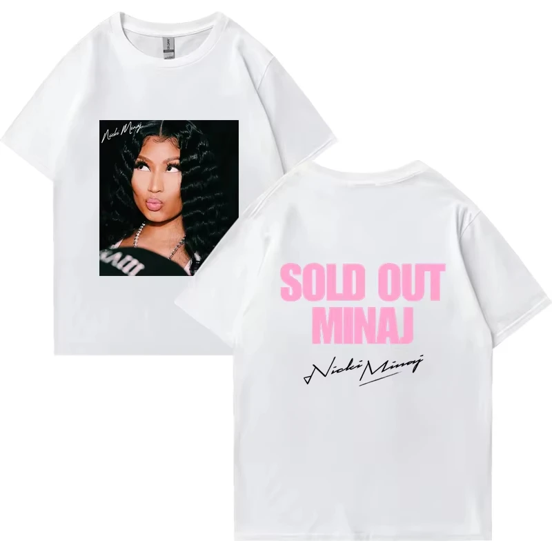 Raperka Nicki Minaj Trasa Koncertowa Pink Friday 2024 Koszulki Męskie Damskie Hip Hop Vintage Oversize Krótki Rękaw T-shirty Unisex Popularne Topy