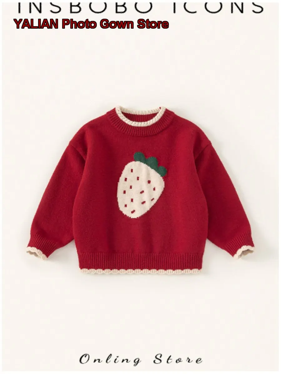 Girls Autumn Knit Top Infant Kids Round Neck Stylish Base Layer Top