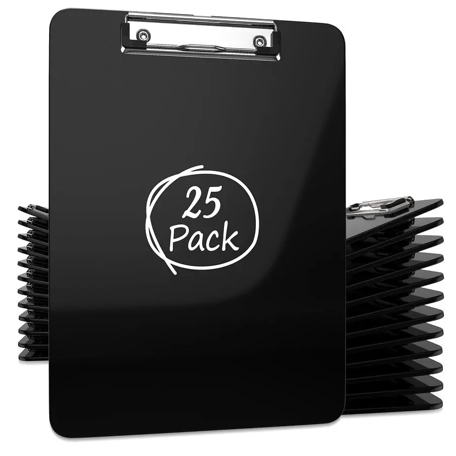

Pack Plastic Clipboards Black Clip Boards with Low Profile Metal 12.5 x 9 Inch Letter Size Bulk Class Set Black Acrylic Hanging