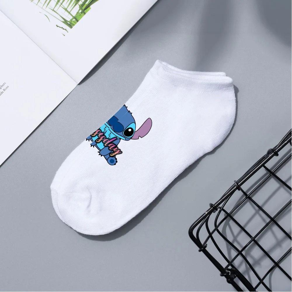 Cartoon Disney Stitch Sock Short Multicolored Boat Socks Spring and Summer Minimalist Soft Breathable Men's and Women's Socks