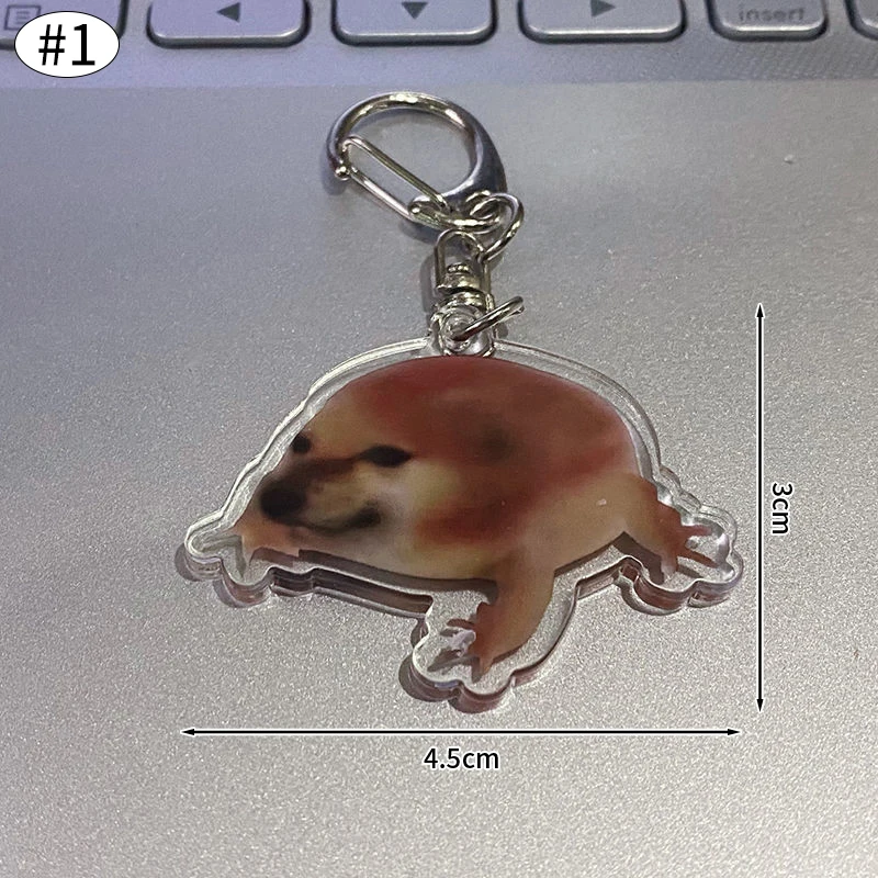 Acrylic Keychain Funny Cat Dog Keyring Mobile Phone Car Hanging Pendant Cute Birthday Gift for Friend Bag Decor DIY Accessories