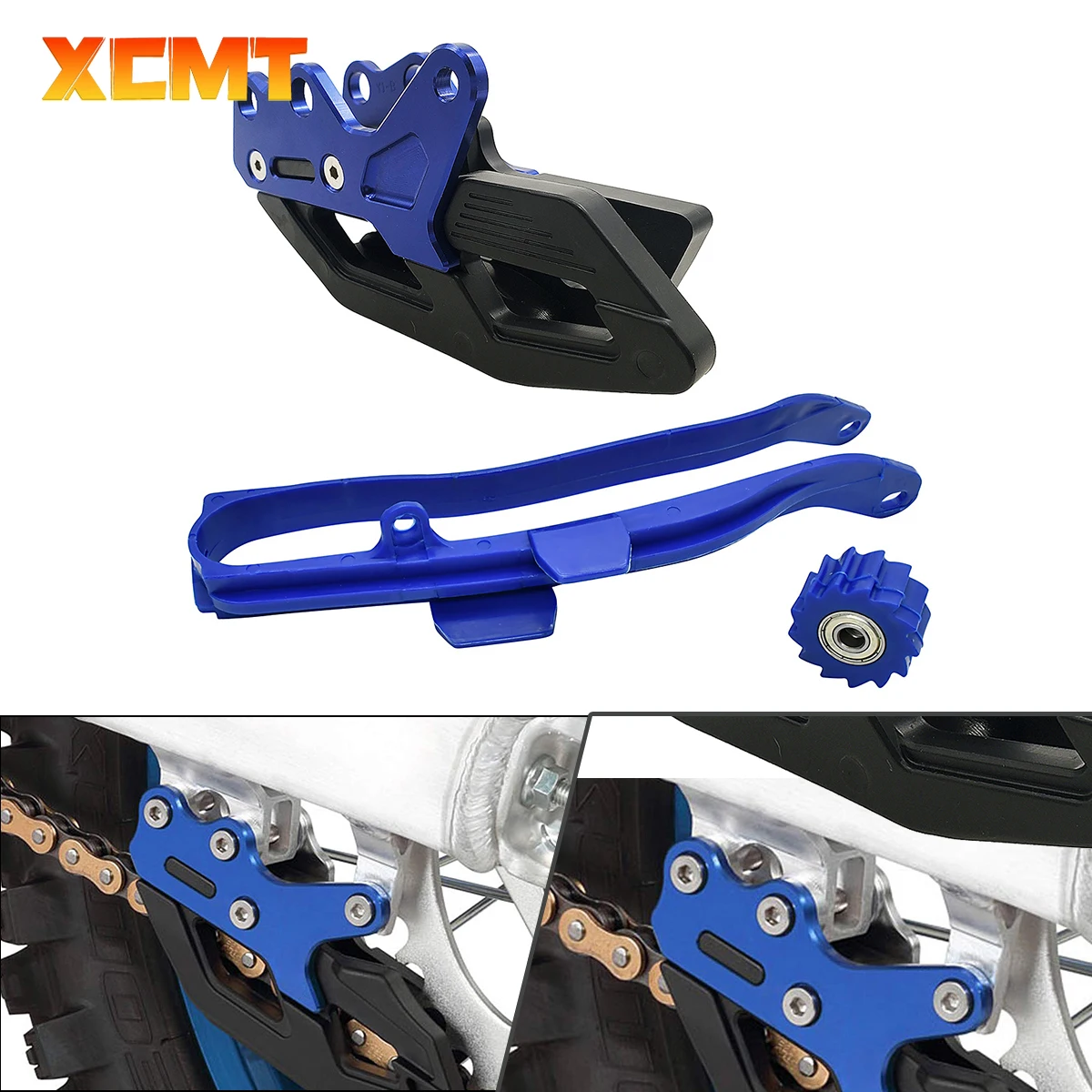 

For YAMAHA YZ125 YZ250 YZ250F YZ450F 250F YZ250X WR250F WR450F Chain Slider Swingarm Guide Lower Rolle＆Chian Guide Guard KitS