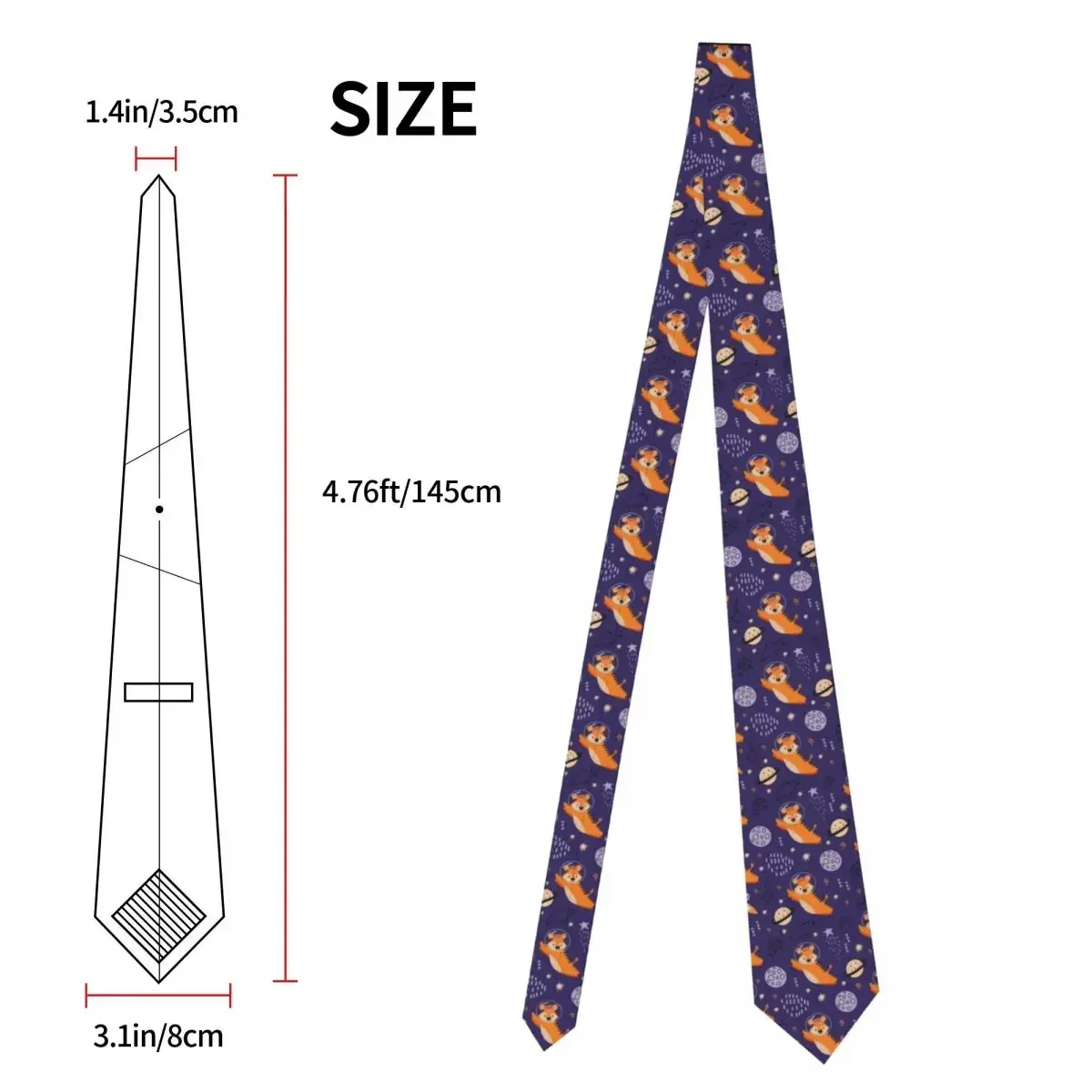 Mens Tie Classic Skinny Tiger Flies In Space To The Stars Neckties Narrow Collar Slim Casual  Accessories Gift