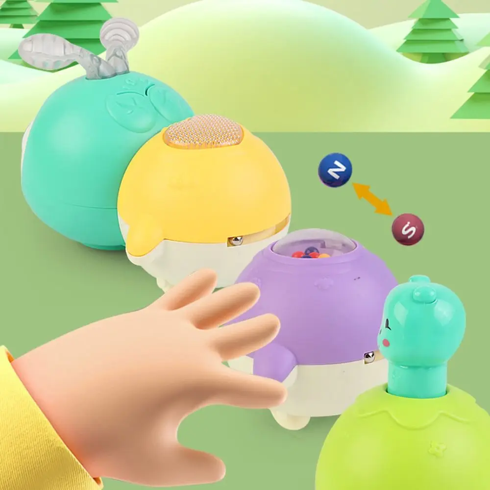 Montessori rastejando lagarta brinquedo sensorial magnético omnidirecional lagarta brinquedo dos desenhos animados direção automática carro de brinquedo elétrico