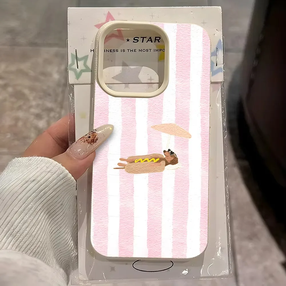 Cute Dachshund Hot Dog Case For Samsung A05S A06 A07 A15 A16 A17 A34 A35 A53 A54 A55 S23 S24 FE S25 S26 Ultra A26 A36 A56 Cover