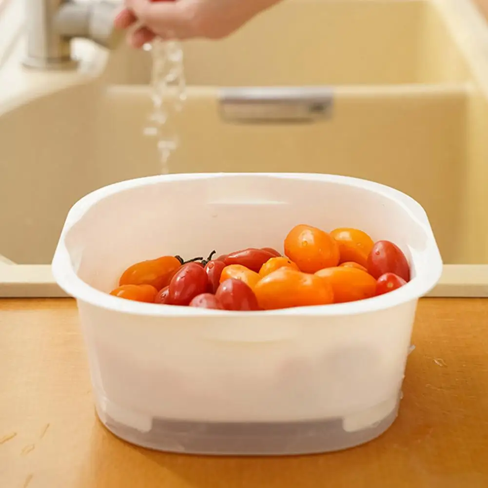 Drain Basket Stackable Vegetable Preparation Basin Stackable Food Storage Basket Set Bpa Free Reusable Vegetable for Kitchen