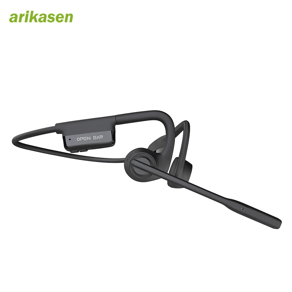 Open Ear Headphones with Mic, Bluetooth Headset with Microphone, Bluetooth Headphone with Noise Cancelling Mic, Wireless Headset