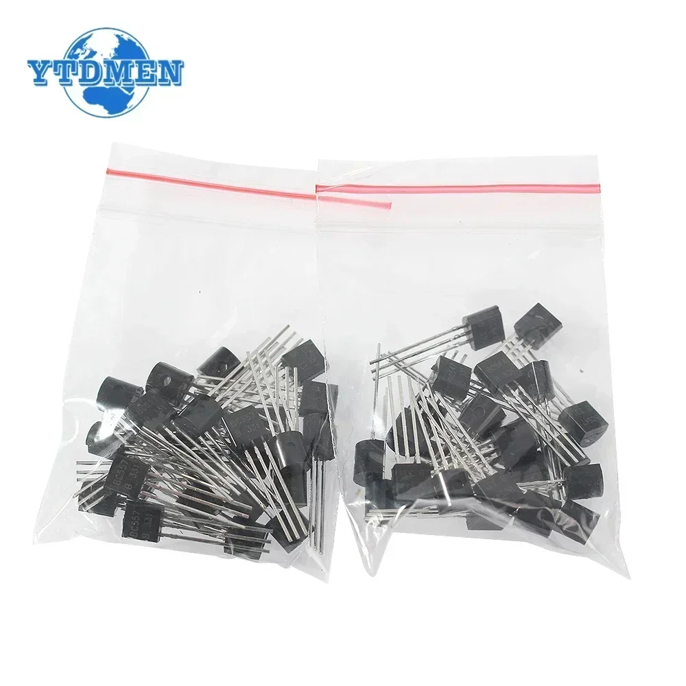 50PCS Transistor BC547 BC557 Each 25pcs BC547B BC557B NPN PNP Triode Transistors DIY Electronic Kit