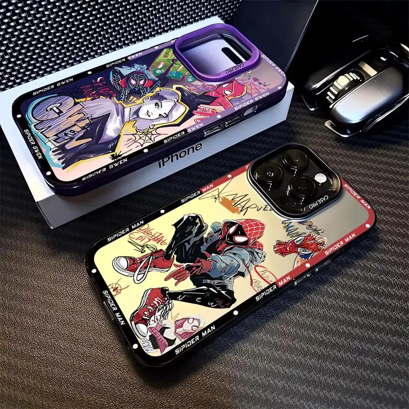 phone cases for Apple iphone 14 pro max case 15pro 16 13 funda iphone 11Pro 16plus 12Pro Soft Cover Marvel Spider Man Gwen Cool