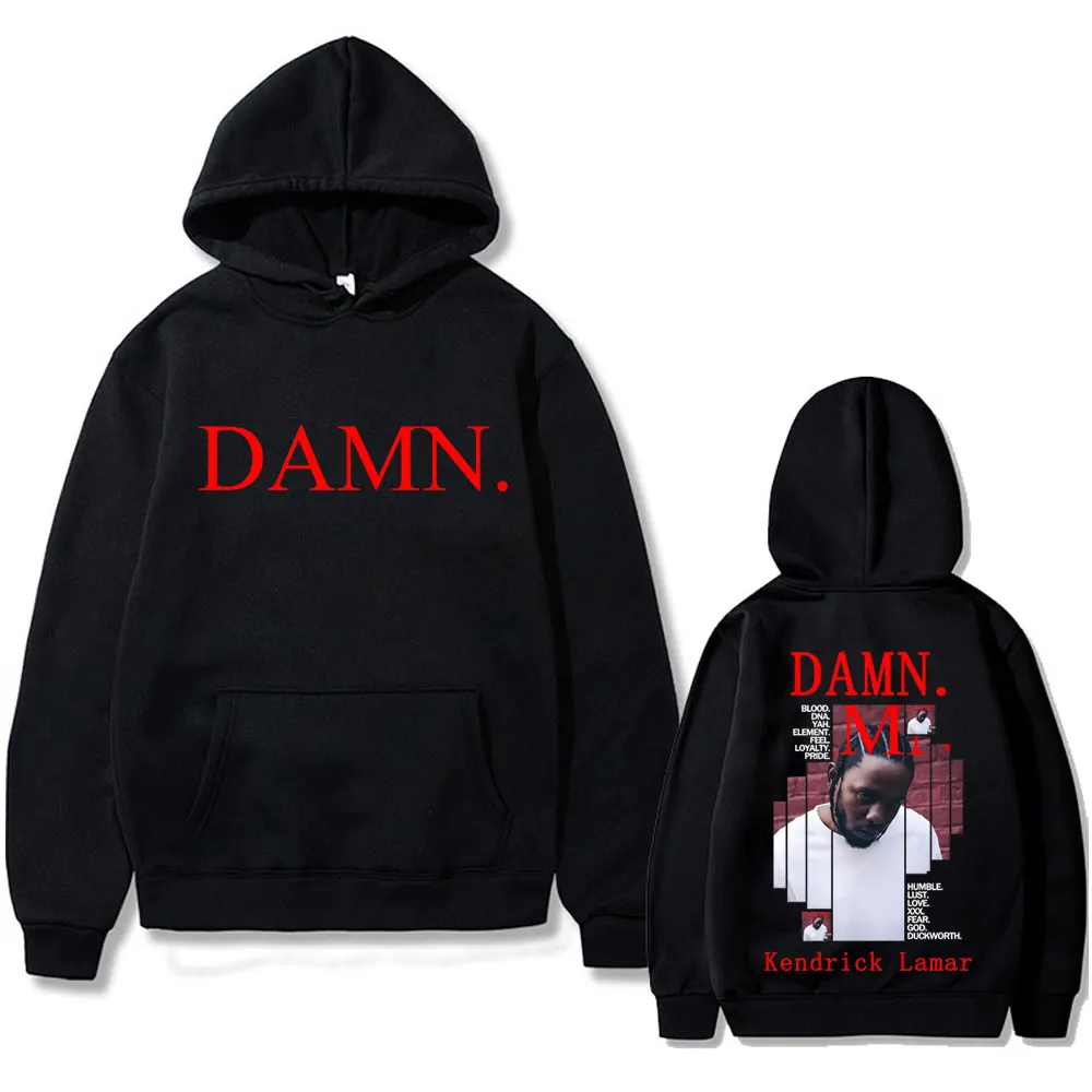 

Rapper Kendrick Lamar Damn Album Graphic Hoodie Men Women Hip Hop Fashion Oversized Sweatshirt Male Casual Cotton Retro Hoodies