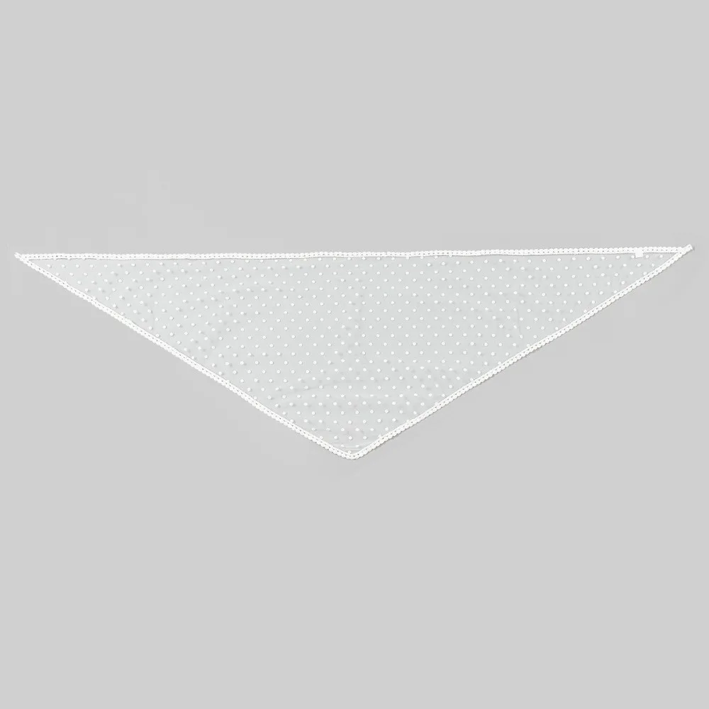 Solid Color White Bridal Triangle Veil Head Cover Black Tulle Mesh Scarf Head Gauze Headdress Polka Dot Triangle Shawl Headdress