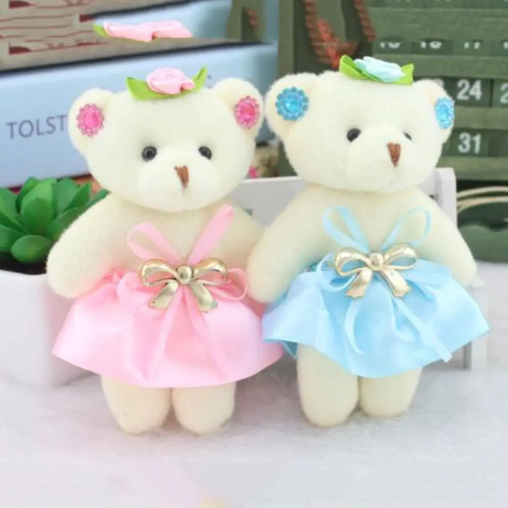 10pcs/set Wedding Gift Animal Mini Bear Flower Bouquet Cartoon DIY Cartoon Bouquet 12cm Bear Girl Birthday Gift