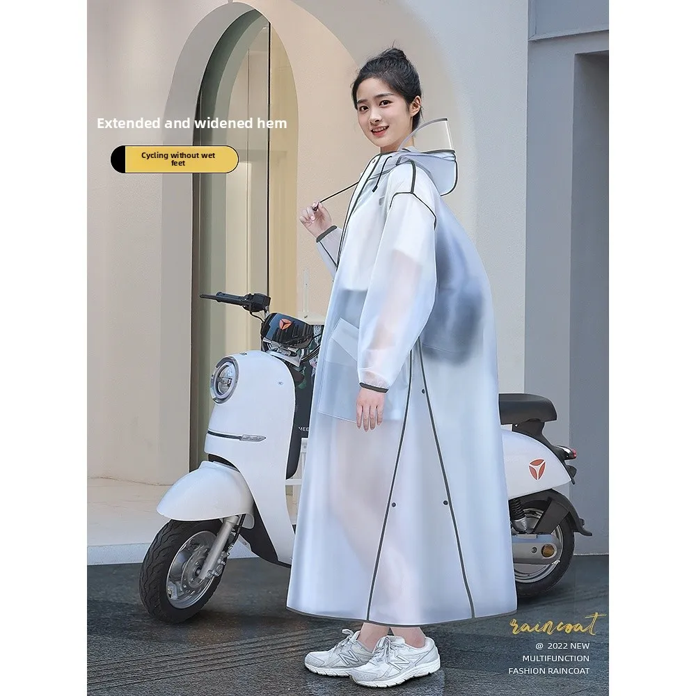 

Full-Length Raincoat Transparent Bicycle Outerwear Women's Style Men's Model Adult Unisex Wear-Over Bike Raincoat