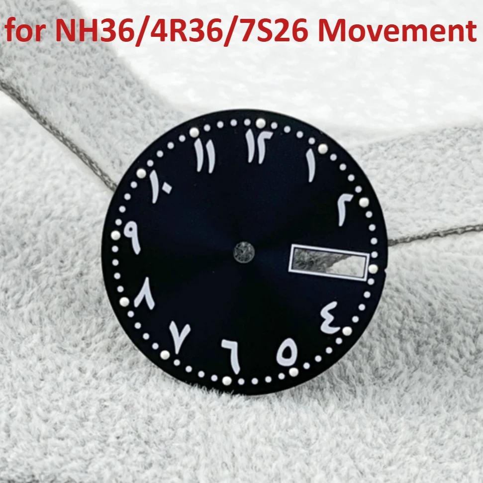 

28.5mm NH36A Dial Double Calendar for NH36/4R36/7S26 Movement Watch Faces with Green Luminous Modification Parts