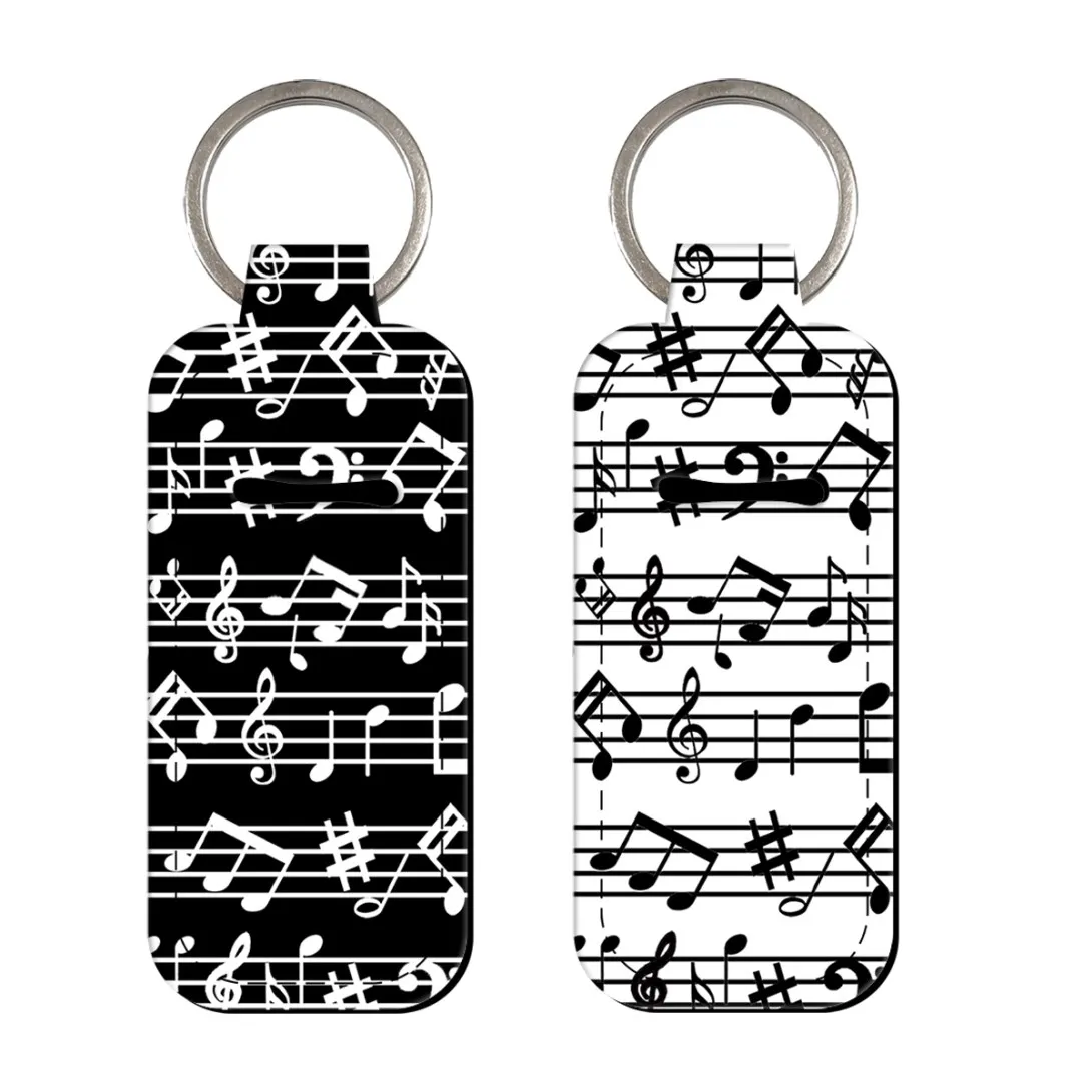 Musical Notes Lipstick Holder Keychain Women's Keyring Multi-Functional with Lip Balm Pouch Bag Accessories Art Gifts