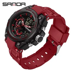 Sanda Men's Digital Fashion Waterproof Outdoor Sports Multifunctional Electronic Watch SD3302-12