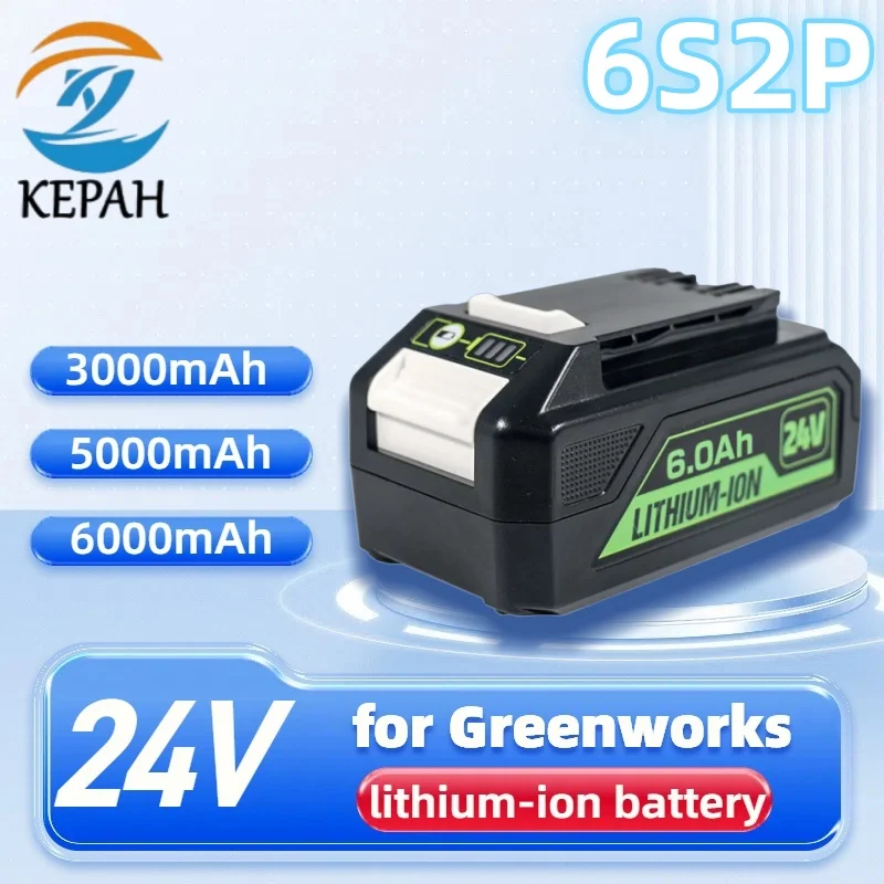 

Для Greenworks 24 В G24B2 литий-ионный аккумулятор 29842 29852 BAG708 29322 21342 для газонокосилки, триммера, вентилятора, замена электроинструмента P108