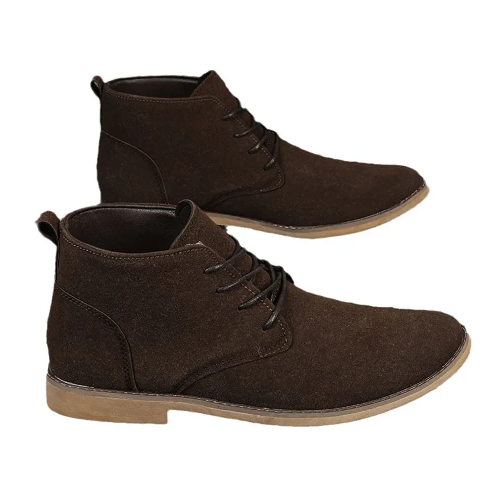 Britische Braune Chelsea-Stiefel für Herren, Hochgeschnittene Anzugschuhe, Bequeme Spitze Herren-Stiefeletten, Schnürstiefel für Männer – Detail 7