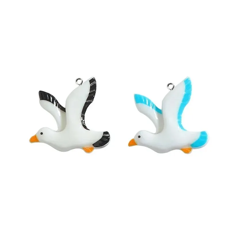 10pcs Ocean Seagull Resin Pendants Simulated Bird Animal Charms Wholesale DIY Jewelry Accessories For Earrings Necklaces Keychai