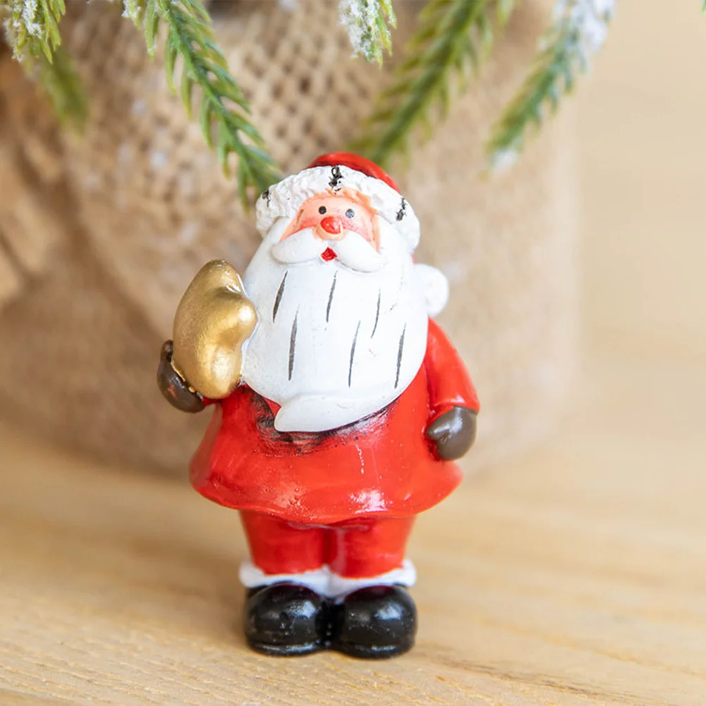 

4Pcs Mini Santa Resin Decorations Christmas Themed Garden Props for Tiny Landscape DIY Plant Arrangement Holiday Display