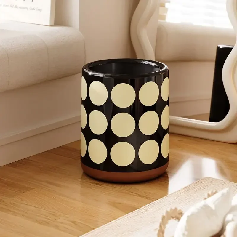 Trash Can Double Layer Large Trash Bin Living Room Modern Wastebasket Bedroom Kitchen Litter Bins Retro Garbage Bin Cleaning