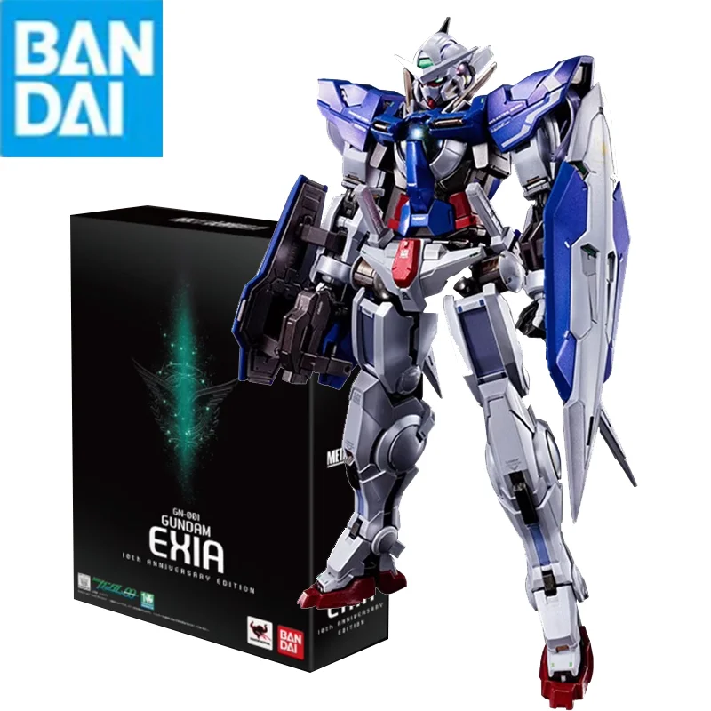 Bandai Gunpla Metal Build 1/100 Gundam Exia 10Th Anniversary Edition High Quality Collectible Robot Kits Models Kids Gift