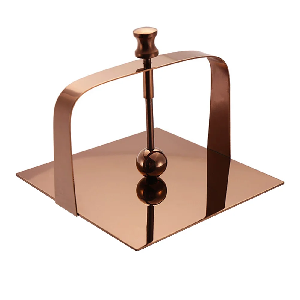 

1pc Stainless Steel Napkin Holder Rose Gold Square Desktop Tissue Rack Paper Towel Organizer Home Kitchen Bathroom Stand