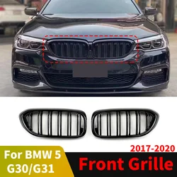 Sport Front Bumper Grille Racing Kidney Grill Hood Inlet Grid Mesh Upper For BMW G30 G31 5 Series 2017-2020 Tuning Accessories