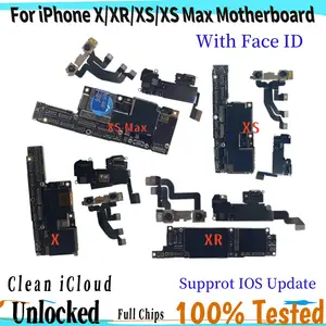 Bilashmart Good Working Mainboard iPhone XR  X  Xs Max Motherboard With Face ID Unlocked Logic Board Clean iCloud Plate replacement