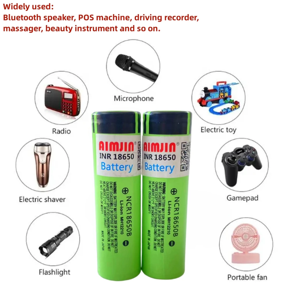 Original High Capacity NCR 18650B 3.7V 3400mAh 18650 Flat Head High Current Rechargeable Lithium Battery