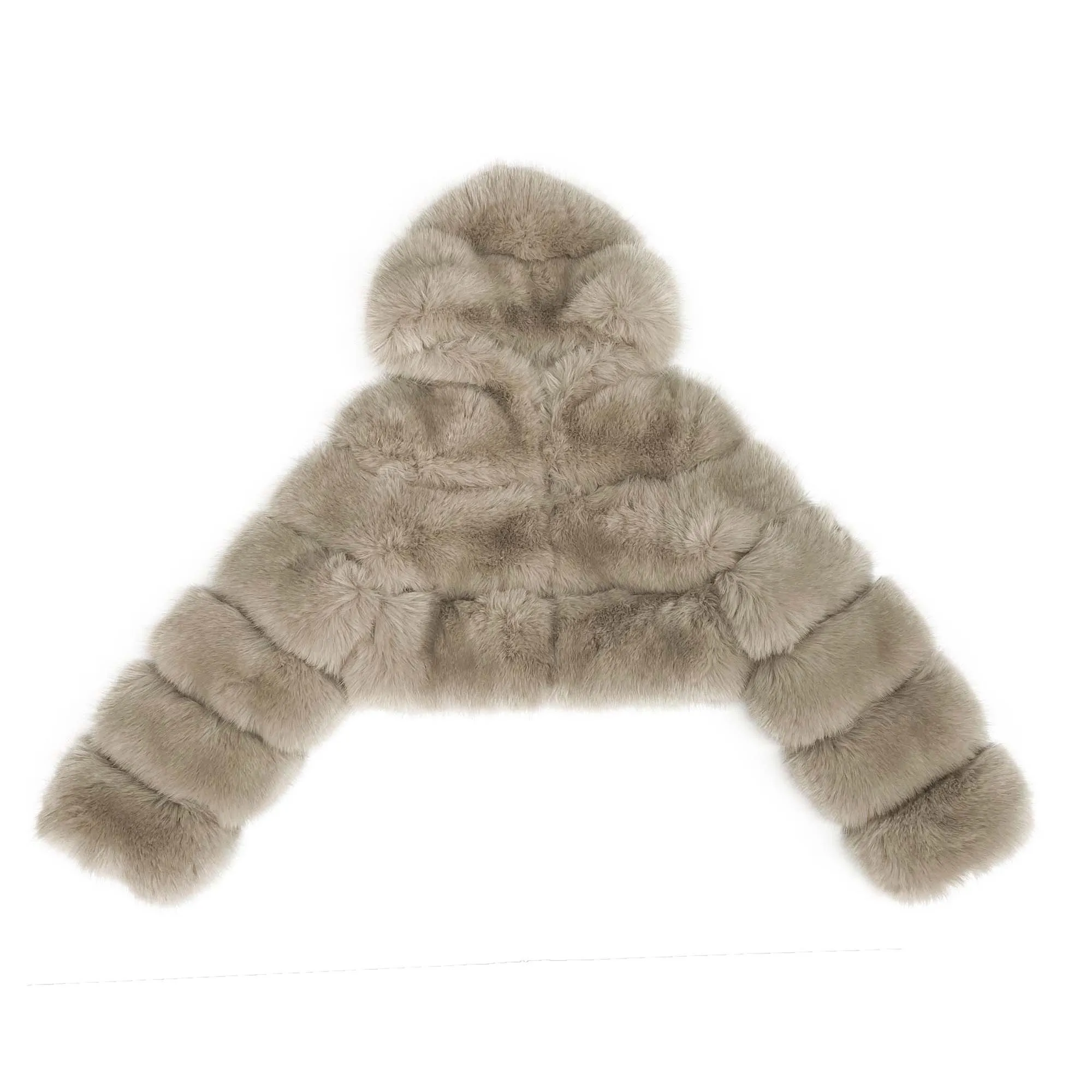 Thick Top Quality High Simulation Fake Fox Fur 3 Rows Hooded Jacket Colorful Fur Coat