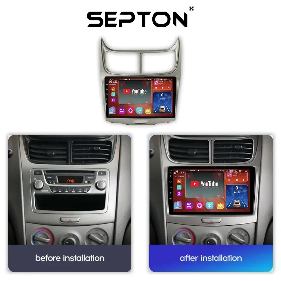 SEPTON Android 2Din Radio estéreo de coche para Chevrolet Sail 2009 - 2014 GPS CarPlay reproductor Multimedia unidad principal de navegación 4G 8core