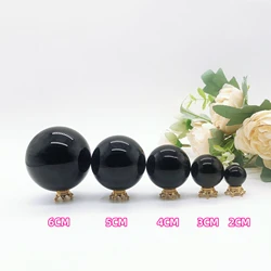 Natura Black Obsidian Sphere Crystal Quartz Magic Ball Rock Stone Witchcraft Reiki Healing Home Decorative gifts
