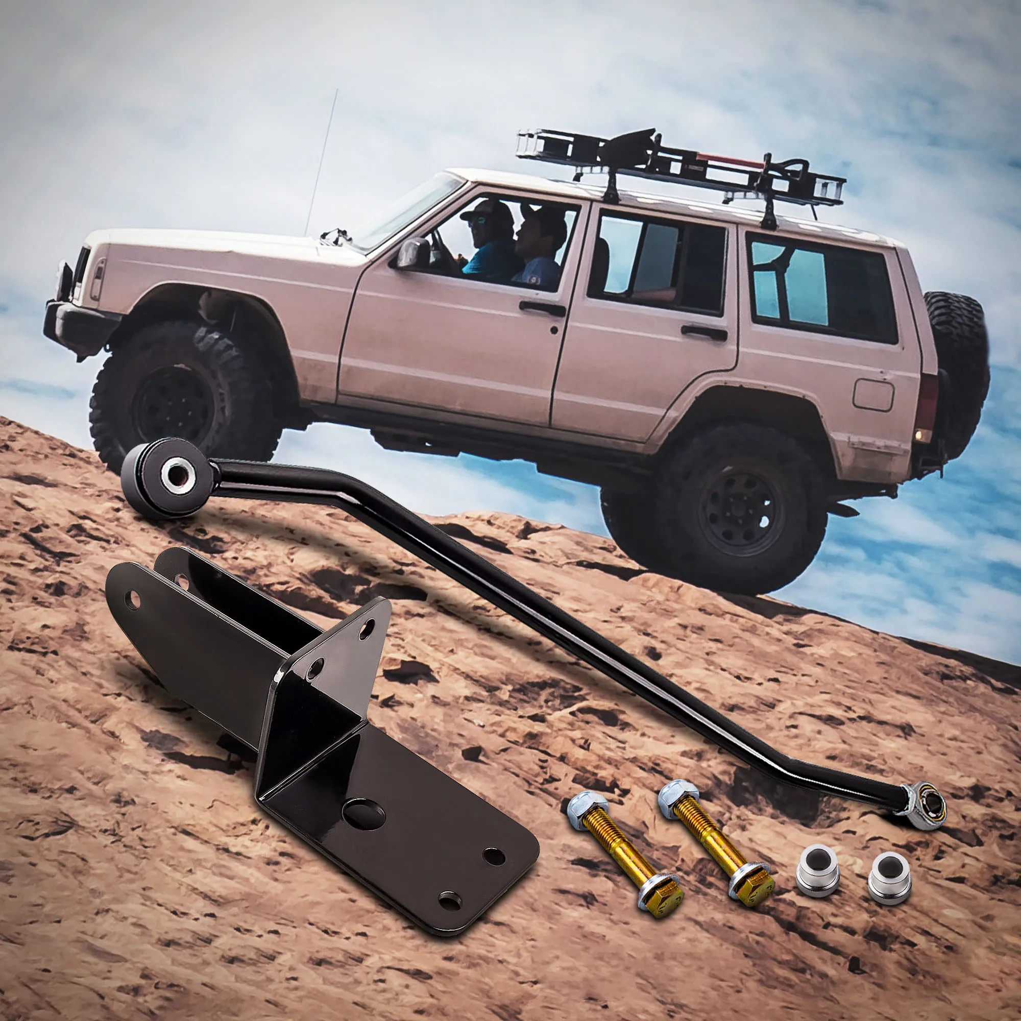 

Heavy Duty Adjustable Front Track Bar For Jeep Cherokee XJ 1984-01 w/4-6.5" lift For Cherokee XJ w/ 4-6.5" lift