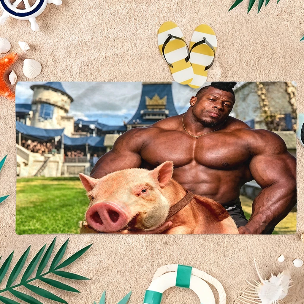 1pc Pig Knight Beach Towel Funny&Creative Design Large Towel Super Absorbent Suitable for Beach Pool Summer Gift for Friends