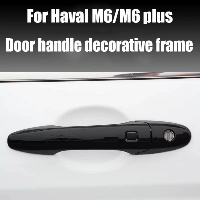 For Haval M6/M6 PLUS 2021 2022 2023 ABS material exterior door handle decorative frame with bright black carbon fiber pattern