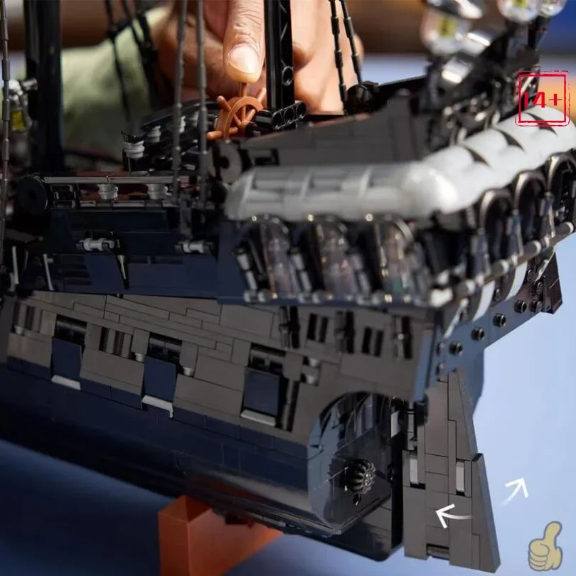 Black Pearl Piratenschiff 40365 Fluch der Karibik Kapitän Jack Sparrow Kleinteilige Bausteine für Erwachsene Sammler – Detail 5