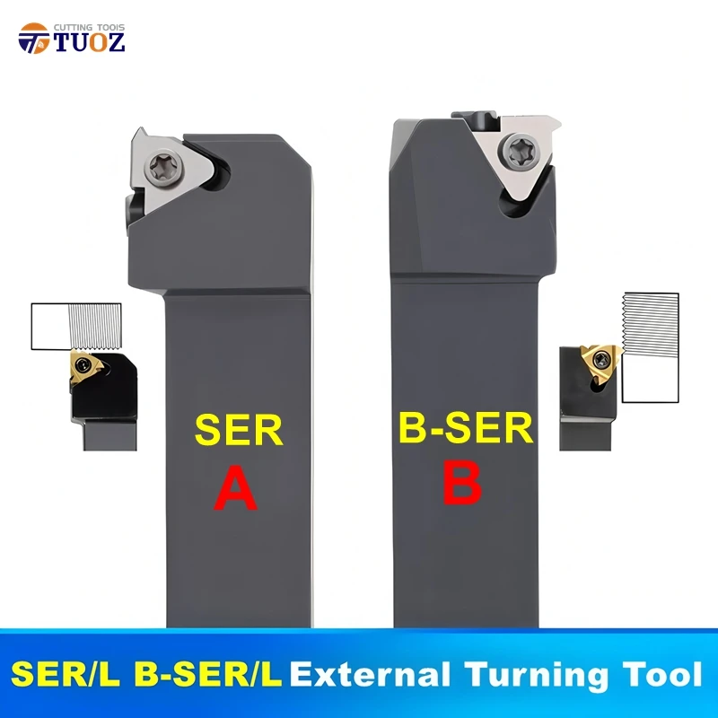 

Держатель инструмента с ЧПУ TUOZ, держатель инструмента с внешней резьбой SER2525M16 B-SEL2020H16 Семиобразный держатель инструмента для Gang Tool