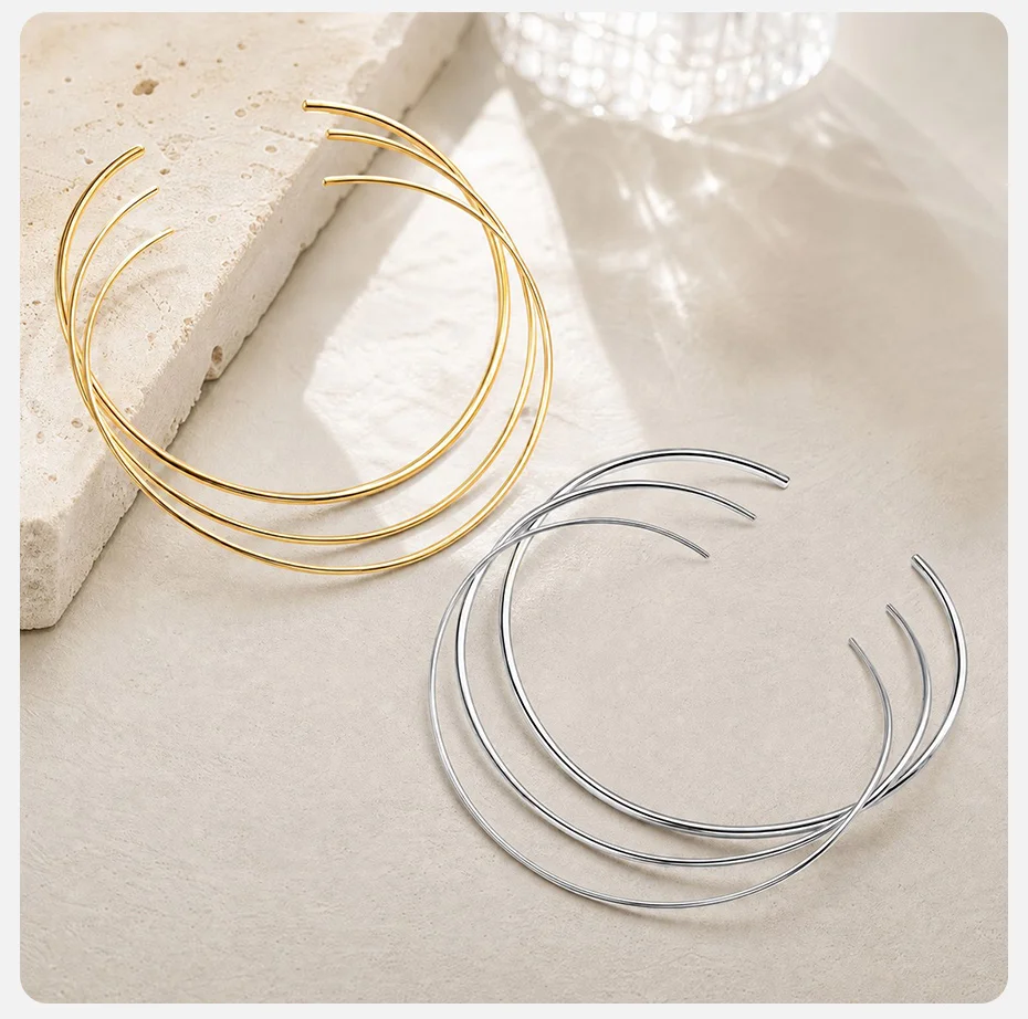 Vnox 18K vergoldete Choker-Halskette für Damen, Edelstahl, goldfarbene Halskette, minimalistischer Lagenlook, Alltagsschmuck im Y2K-Stil – Detail 8