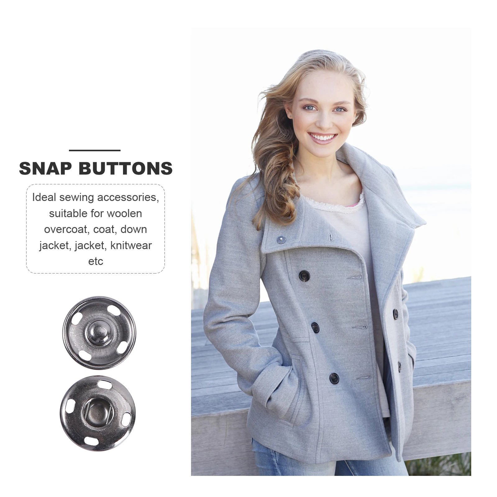 

50Sets Exquisite 17mm Gold Metal Snaps Fasteners 4 Holes Firmly Sewing Accessories for Down Jacket Coat Knitwear