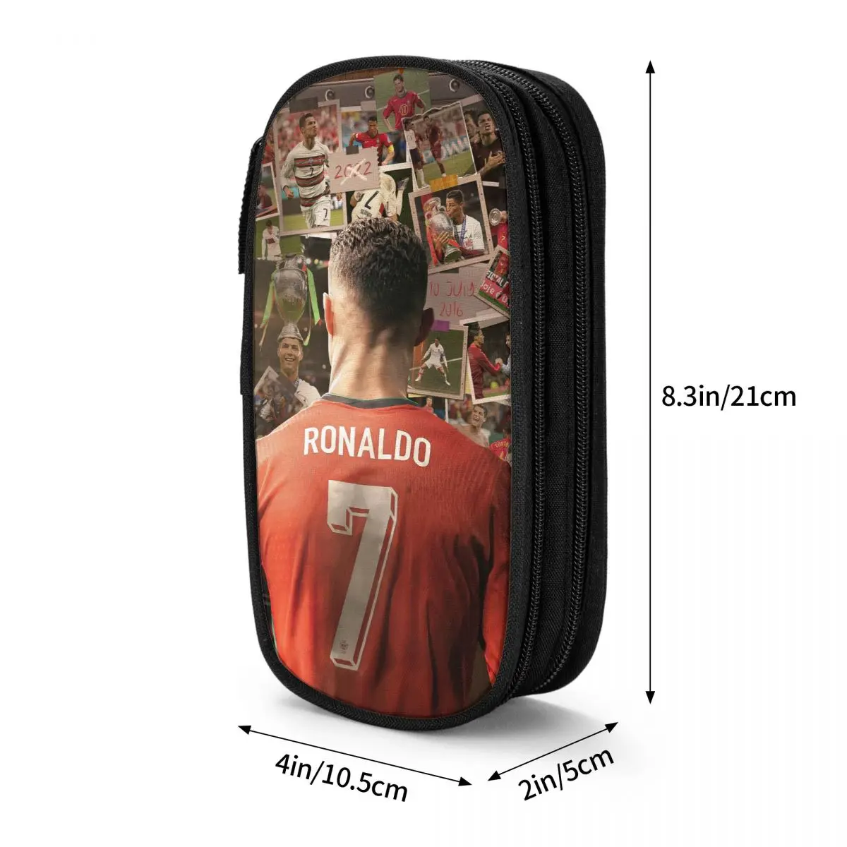 CR7 Soccer Football Fans Cristiano Ronaldos Pencil Cases Pencil Box Pen Box for Girls Boys Big Capacity Bag Zipper Stationery