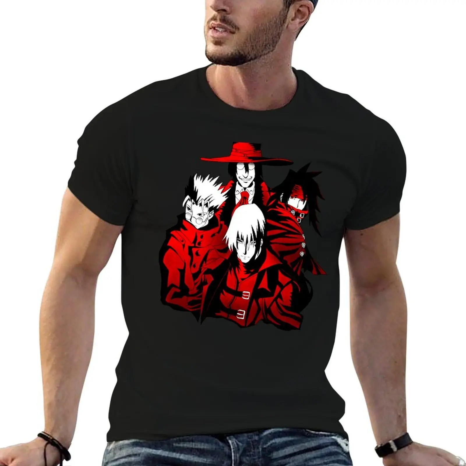 

Red Gunmen T-Shirt mens graphic t shirts t shirts for man cotton funny T-Shirt