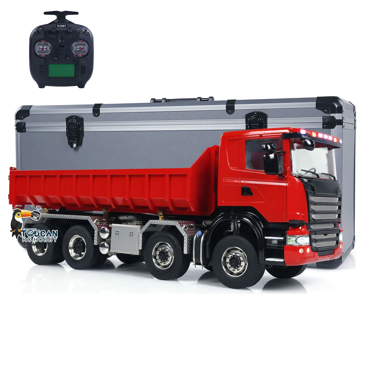 

1/14 RC Hydraulic Full Dump Truck 8x8 Roll Off Dumper Truck 3-speed Transmission