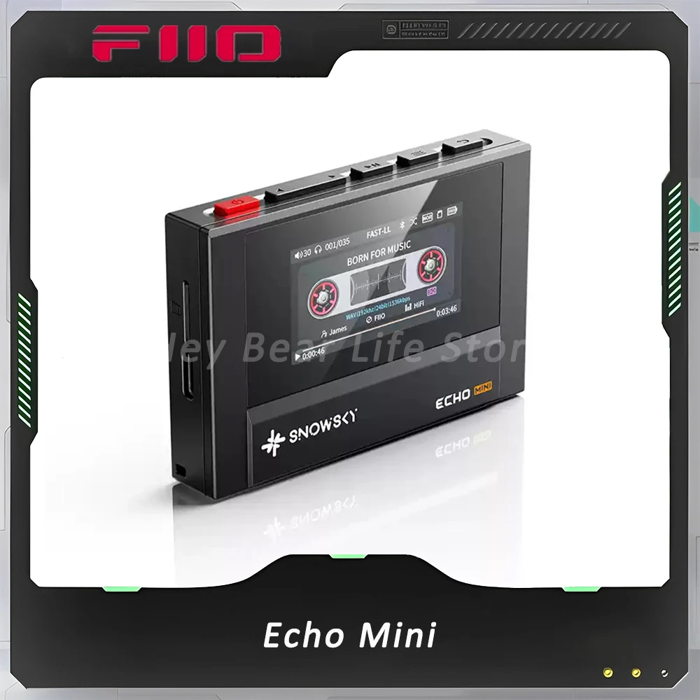 Fiio Snow Sky Echo Mini Wireless Bluetooth Mp3 Mini Walkman 8GB Customize Support Dsd Retro Portable Bluetooth Player Gift