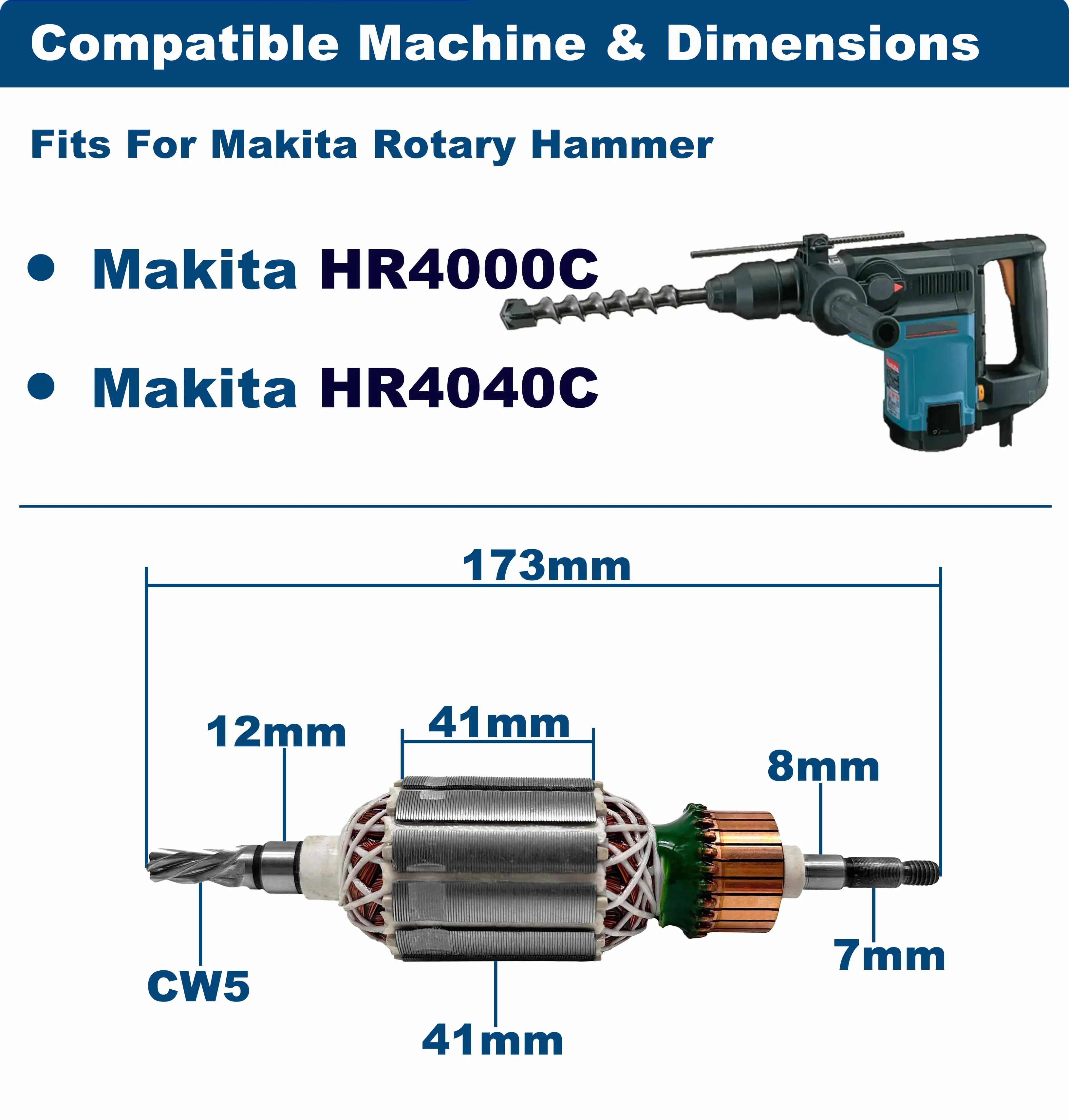 AC220V-240V HR4000C HR4040C Rotor Anker Motor Ersatzteil Für MAKITA Schlaghammer – Detail 2