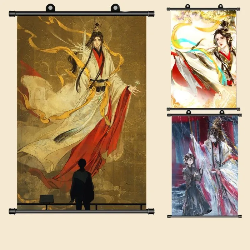 TGCF, Tian Guan Ci Fu Heaven Official Blessing Anime Poster Figure, Scroll Hanging Painting for Room Decor, Aesthetic