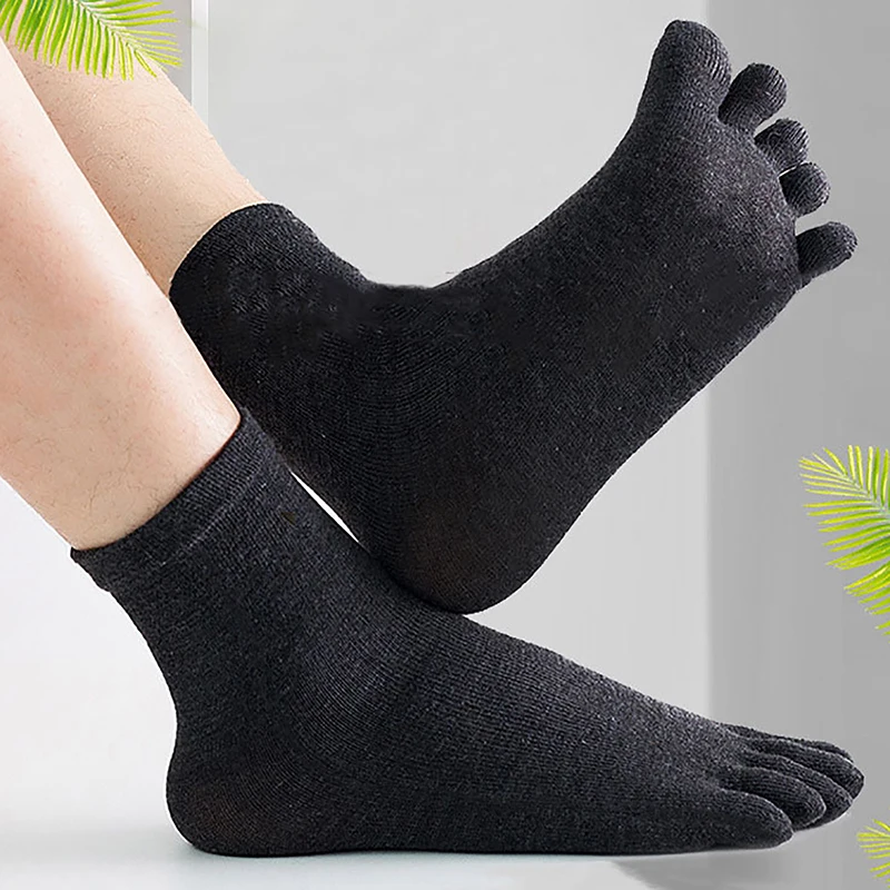 1 Pair Sports Running Sweat Solid Color Separate Toes Unisex Toe Socks Men And Women Five Fingers Socks Breathable Cotton Socks